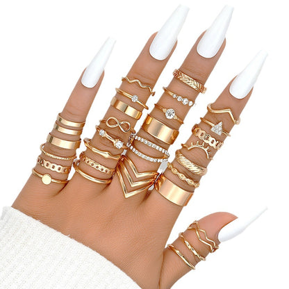 Gold alloy ring set 30 pieces
