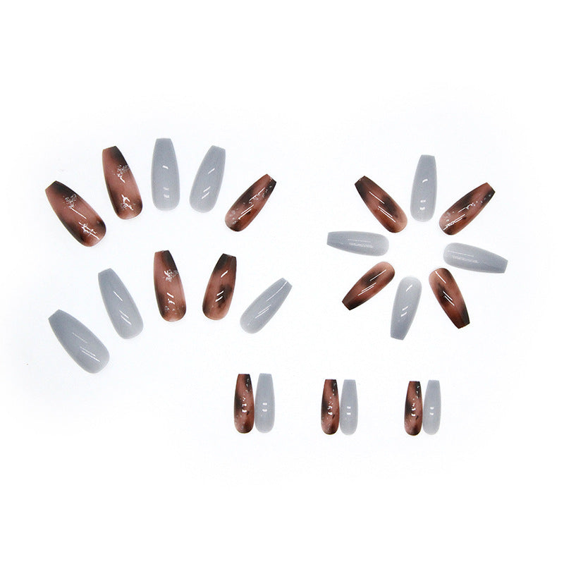 Amber Mist Blue Long Ballet Nails