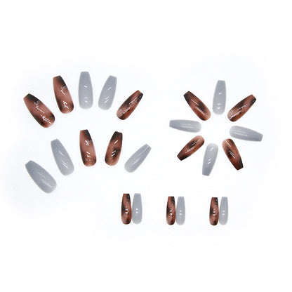 Amber Mist Blue Long Ballet Nails