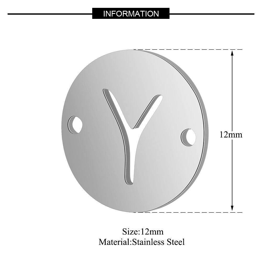 5 pcs/titanium steel English alphabet DIY pendant