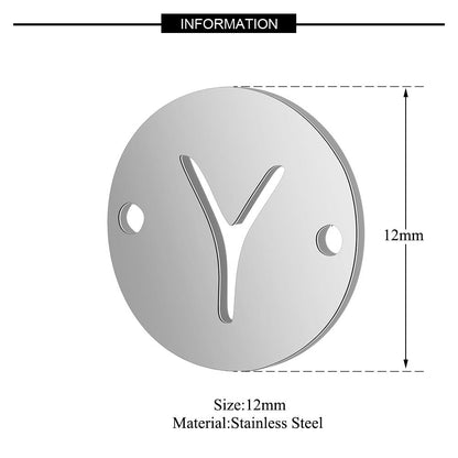 5 pcs/titanium steel English alphabet DIY pendant