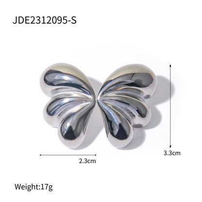 Three-petal teardrop butterfly earrings
