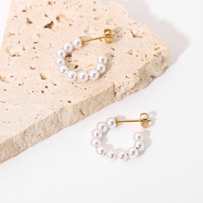 Pearl gold earrings