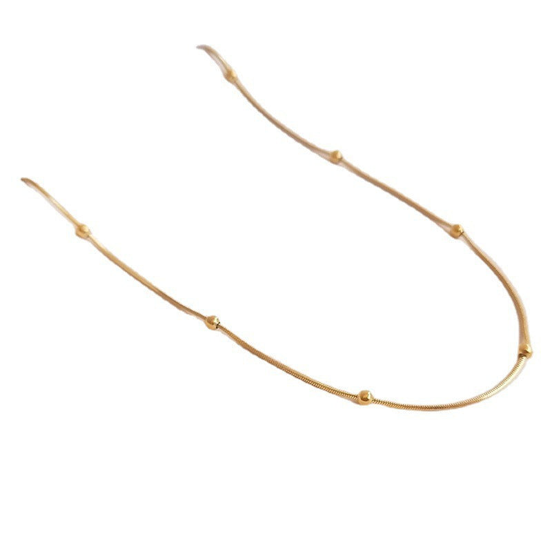 18K gold titanium steel gypsy necklace