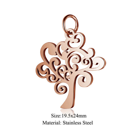 5 pcs/titanium steel pendant LOVE pentagram elephant cat