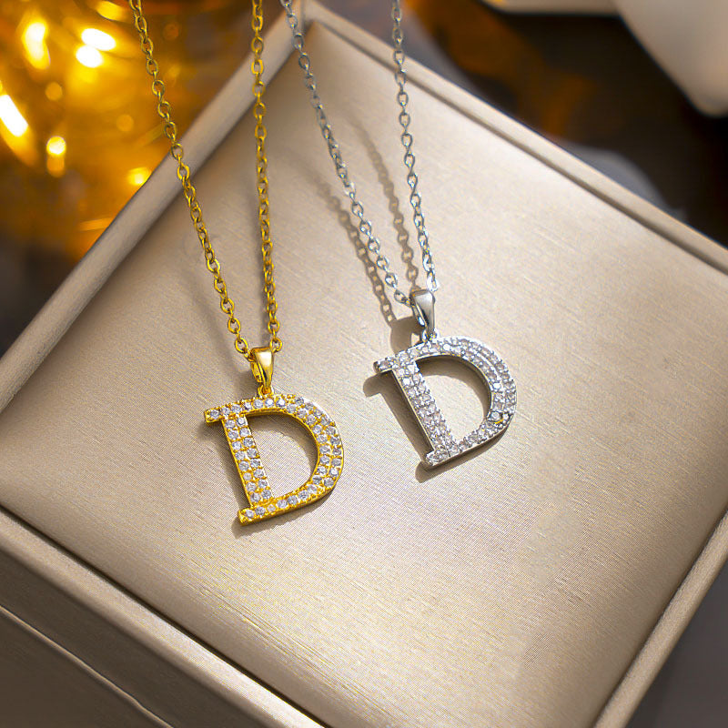 Elegant D-letter Necklace, Chic and Versatile