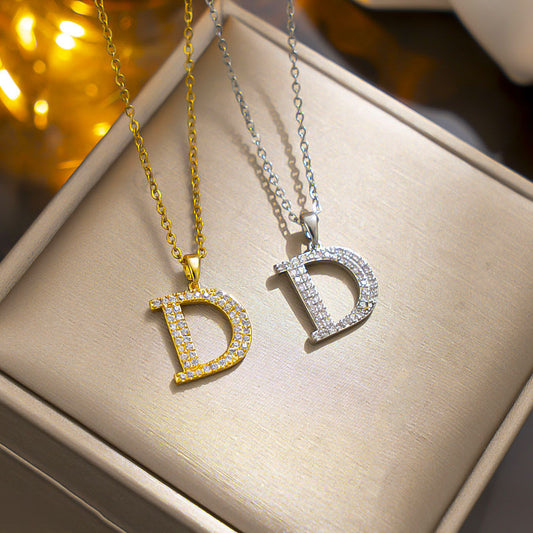 Elegant D-letter Necklace, Chic and Versatile