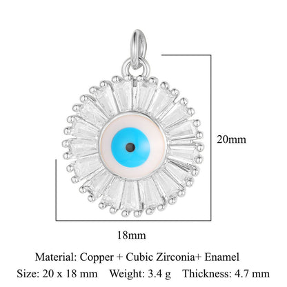 Devil's Eye Copper Zircon DIY Jewelry Pendant
