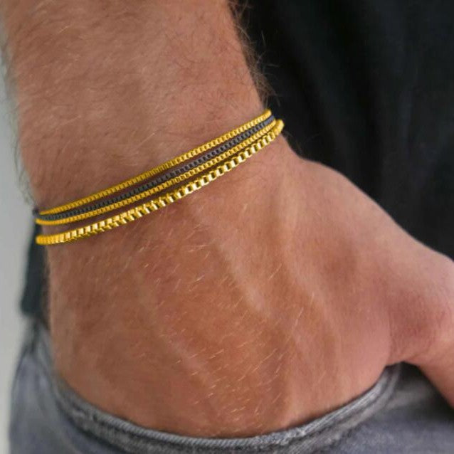 Stainless Steel Chain Bracelet 4-Piece Set