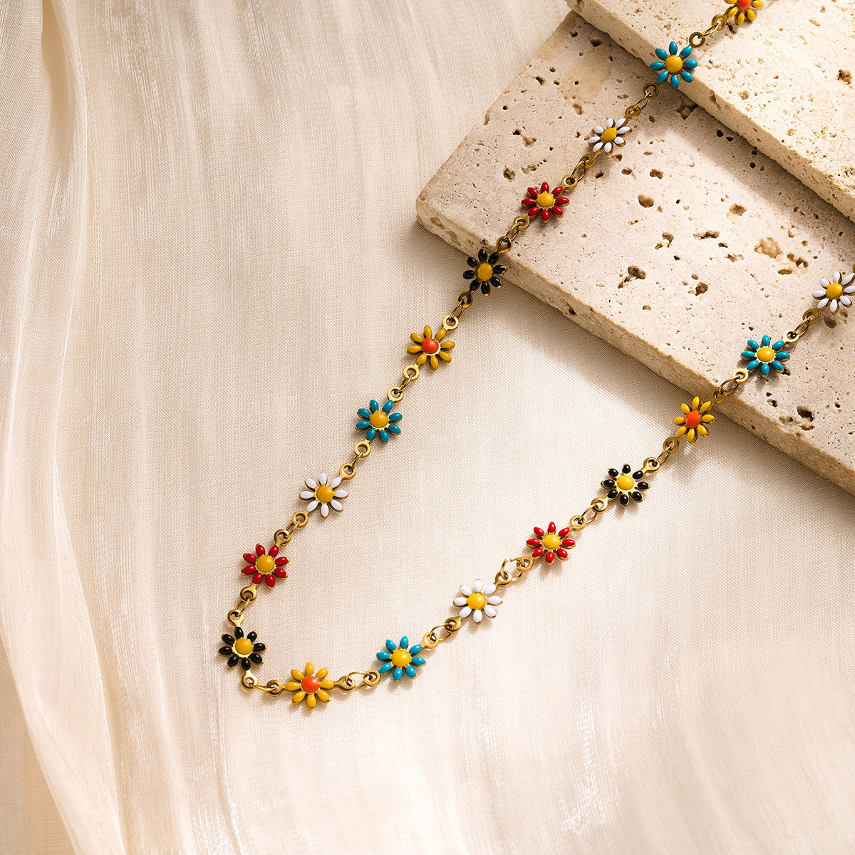 Titanium Steel Daisy Flower Necklace