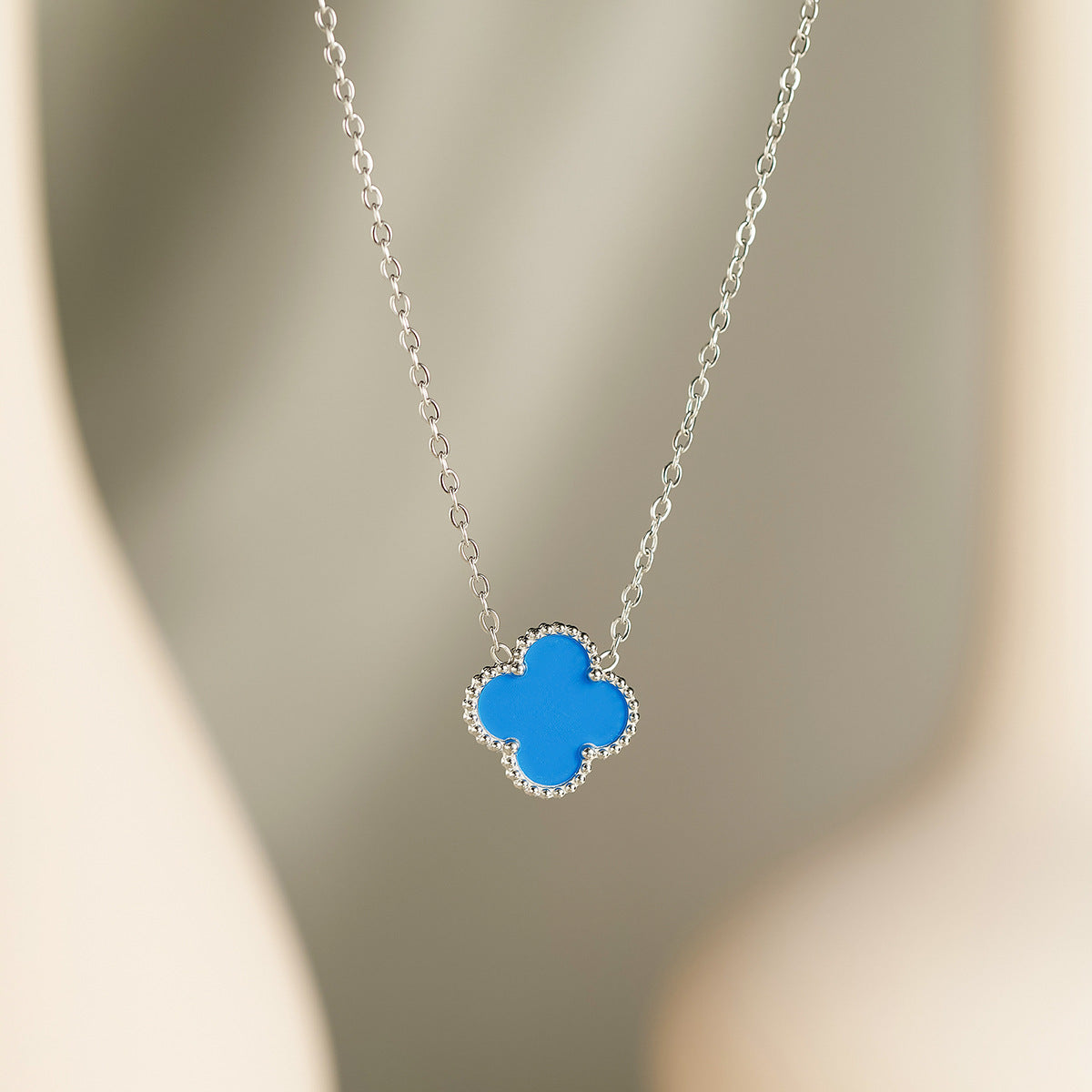 Women's Double-Sided Four-Leaf Clover Bracelet & Five-Flower Necklace