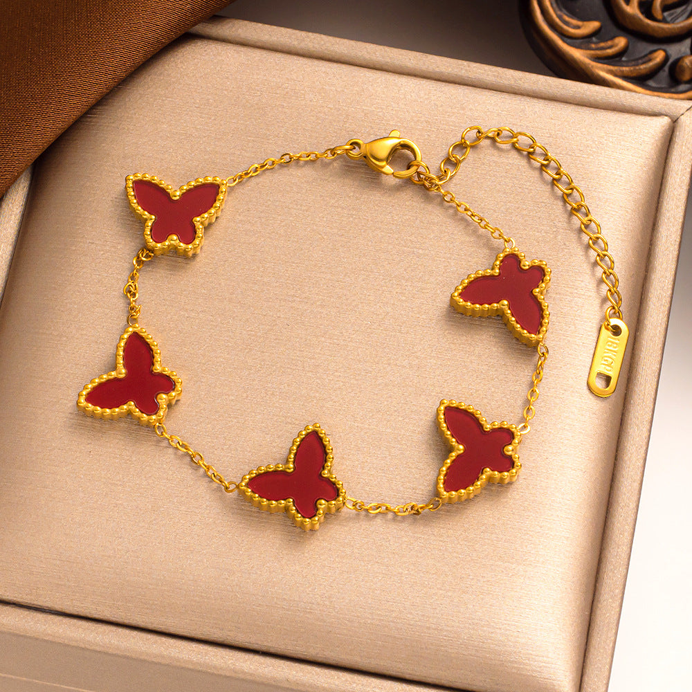 Butterfly Titanium Steel Bracelet - Trendy & Versatile Design