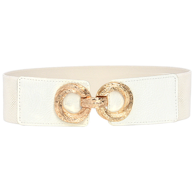 Circle pair buckle new wide belt