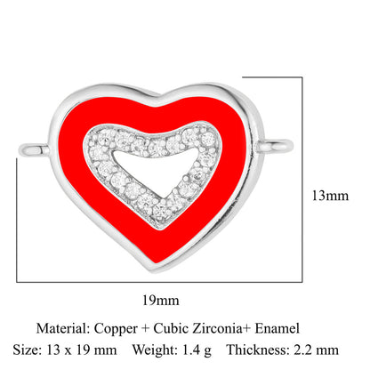 Bead butterfly copper zircon double hole accessories family pendant