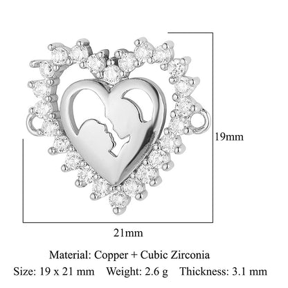 Bead butterfly copper zircon double hole accessories family pendant