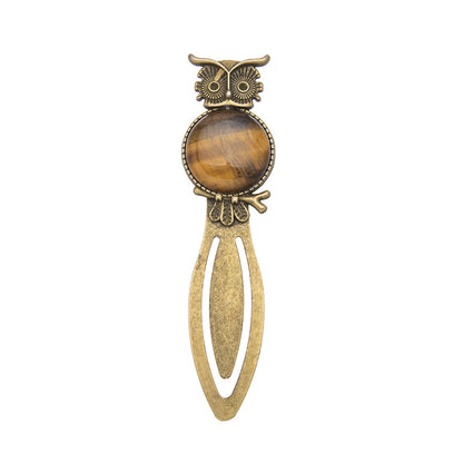 Vintage Owl Bookmark Handmade Agate Slice Bookmark