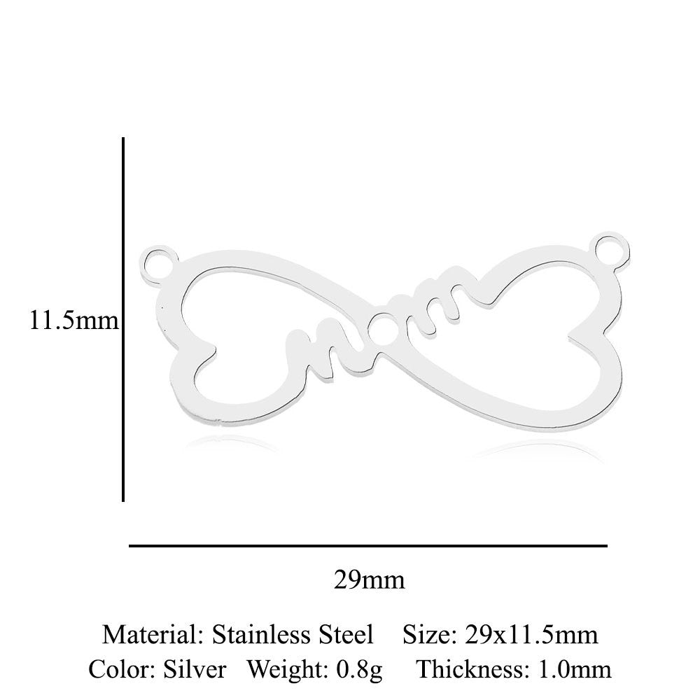 Paquete de 5 unidades, colgante de acero de titanio con diamantes de amor, colgante de huella digital. 