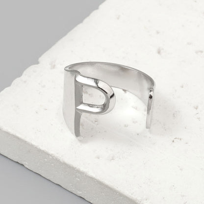 Titanium steel 26 English letter ring