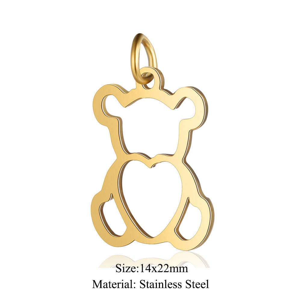 5 pcs/titanium steel jewelry map pineapple pendant accessories