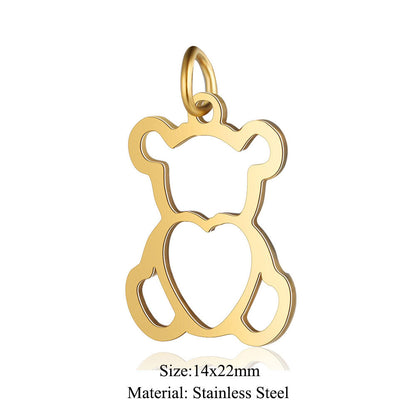 5 pcs/titanium steel jewelry map pineapple pendant accessories