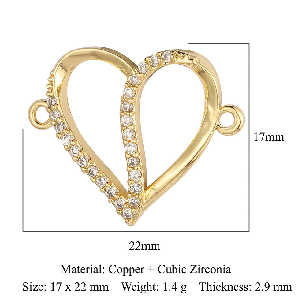 Copper zircon DIY jewelry accessories dripping love