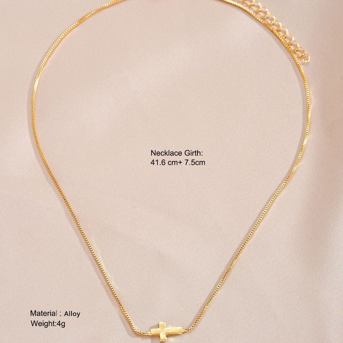 Adjustable Alloy Cross Necklace
