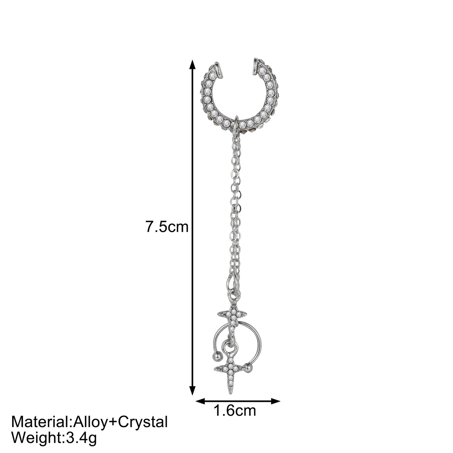 Cross Starlight Chain Ear Cuff