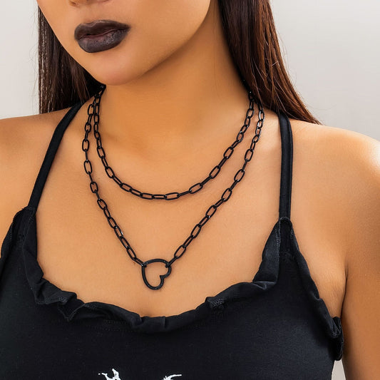 Black Hip Hop Collarbone Chain Necklace