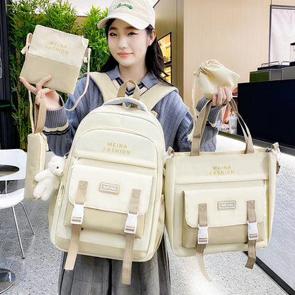 Backpack men and women Korean style casual simple schoolbag