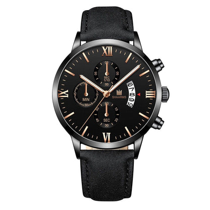 False three-eye calendar watch quartz watch