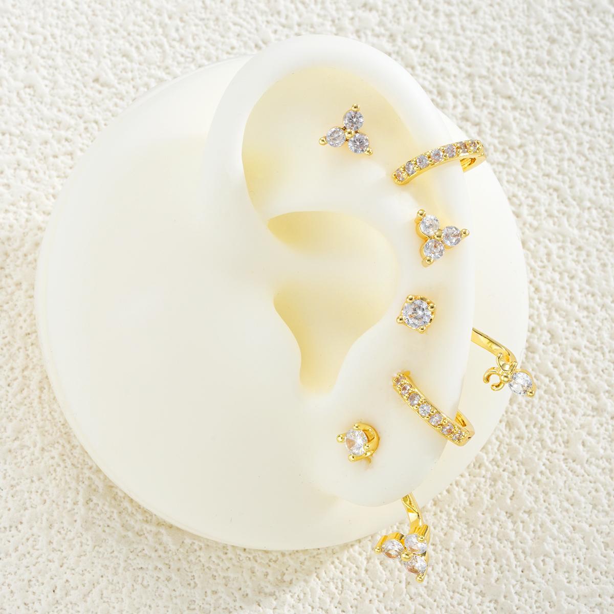 Diamond Zircon Hoop Earring Set (3-Piece)