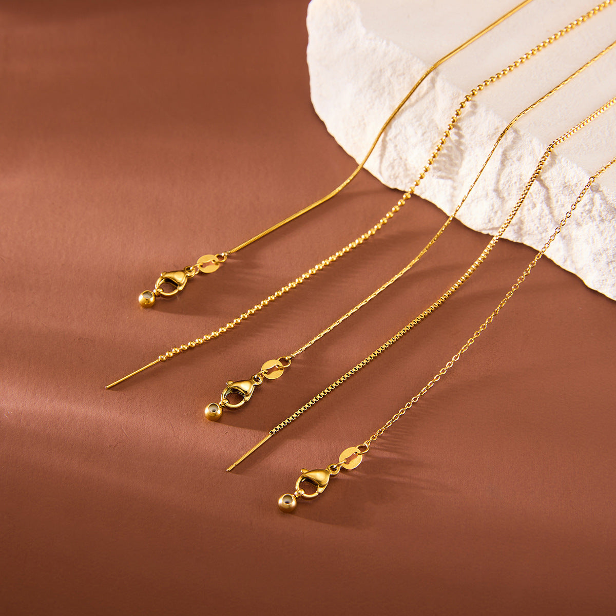 45cm Adjustable Titanium Steel Clavicle Chain — Stainless DIY Pendant Necklace