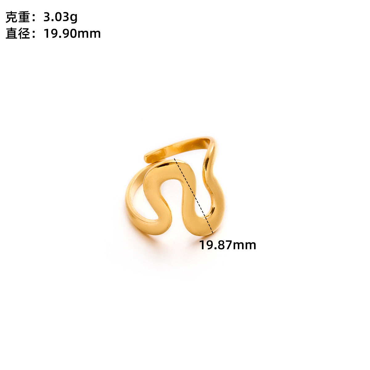 Retro Wide-Pleated Heart Titanium Steel Ring — 18K Gold Plated