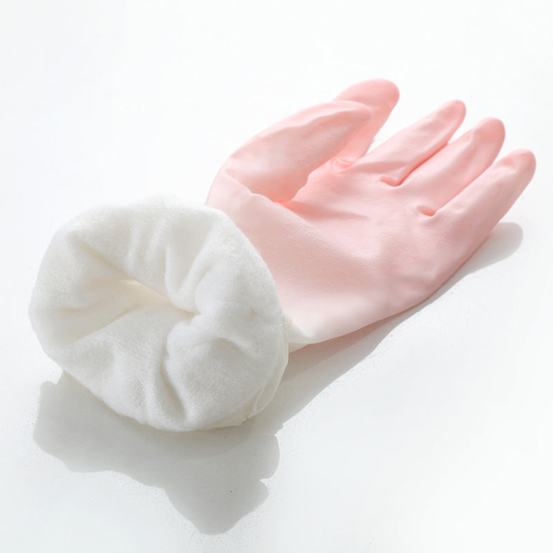 Dishwashing Gloves, Fleece-Lined Waterproof Rubber, Kitchen Cleaning