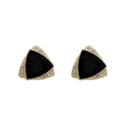 Geometric rhinestone triangle earrings