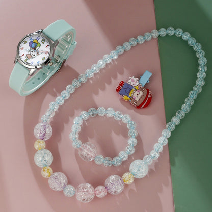 Children's Silicone Watch Hairpin Bracelet Set