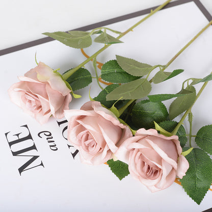 Simulation velvet rose single