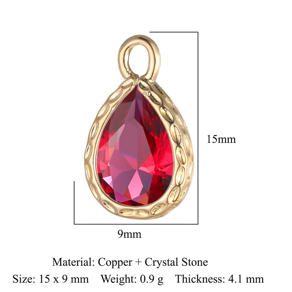 Colgante de cristal de cobre con forma de mariposa y gota de agua 