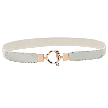 Retro Circle Button Slim Waist Seal