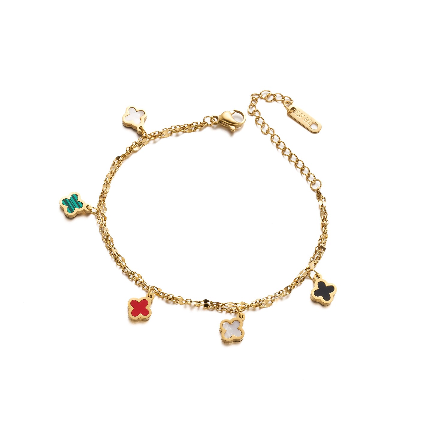 Dopamine Double-Layer Clover Bracelet