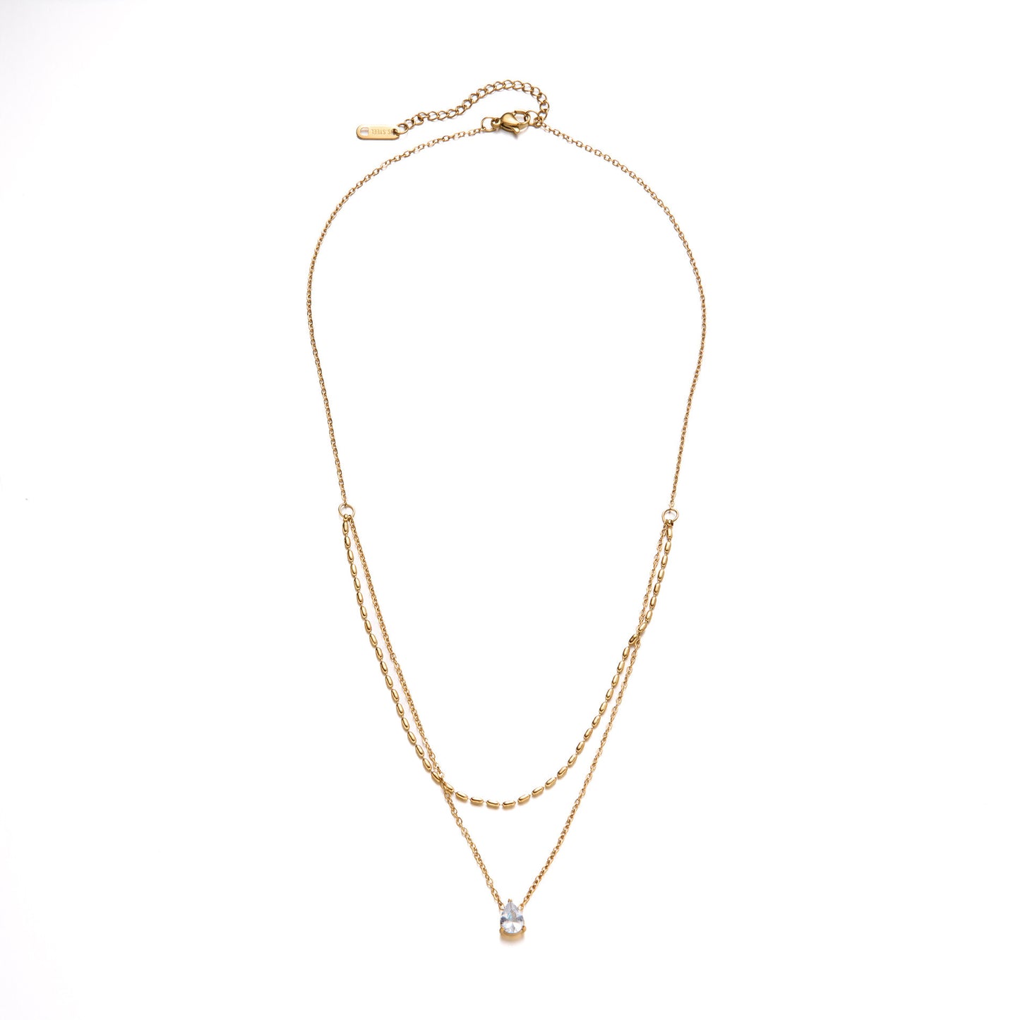 18K Gold Plated Double-Layer Birthstone Necklace