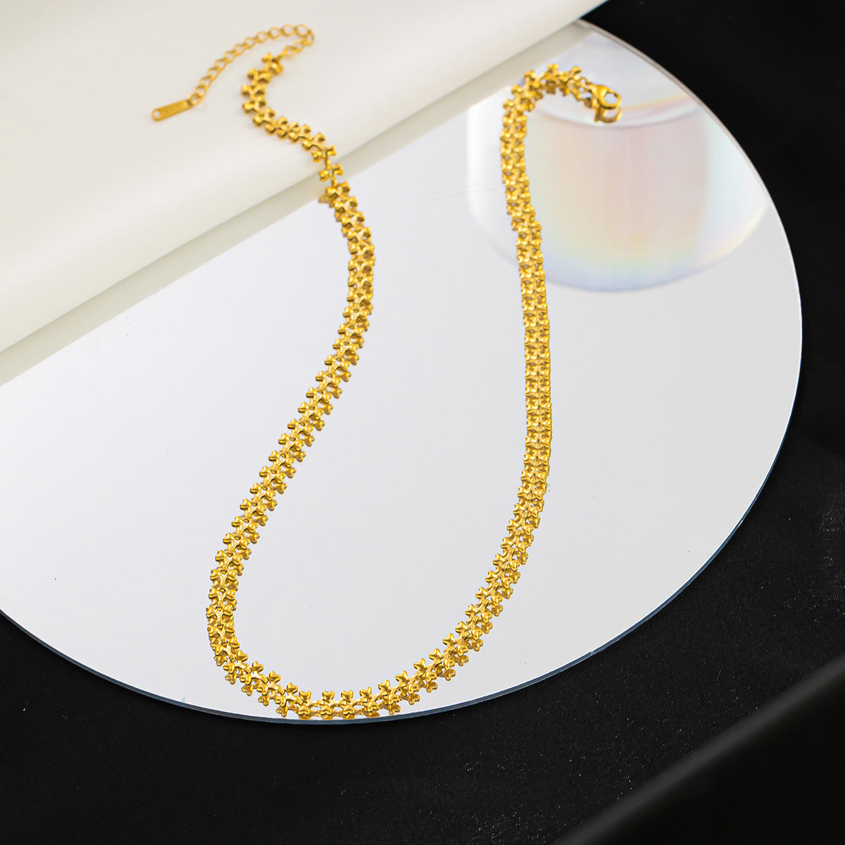 Minimalist Gold-Tone Titanium Steel Love Necklace