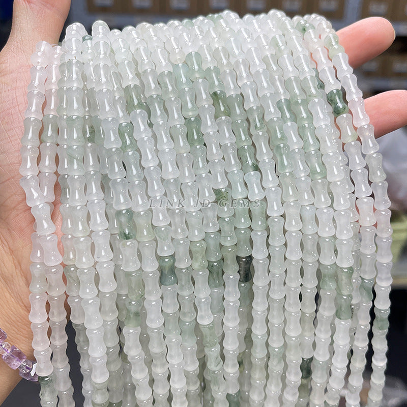 6 * 10Mm Natural Ice Jade Bamboo Loose Beads