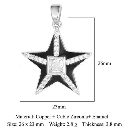 Colgante de cobre y circonita con forma de sol, luna y estrellas 