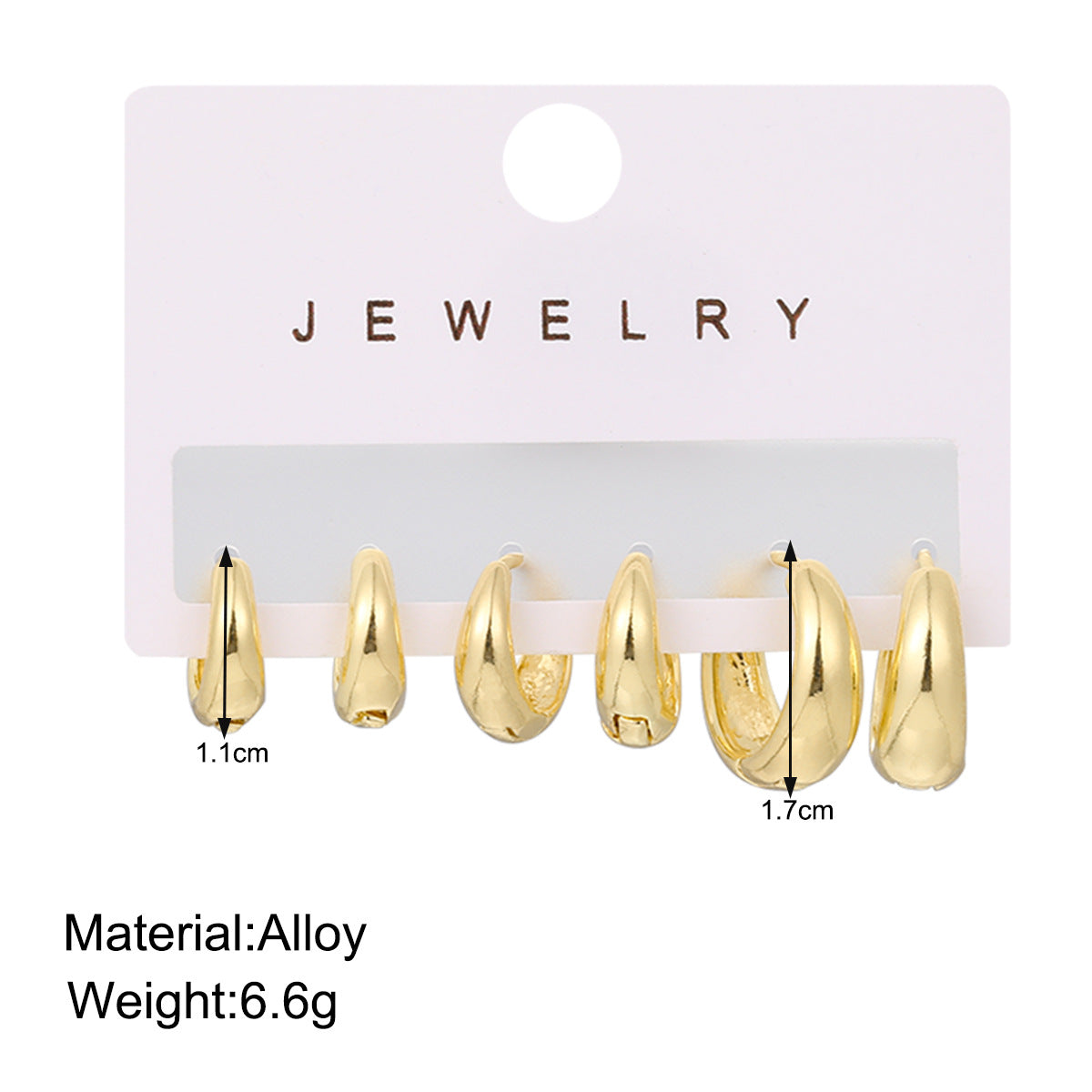 Geometric Gold Earring Set (3-Piece)