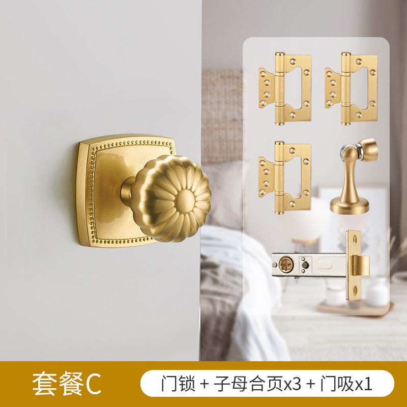 Pumpkin Door Lock Brass Gold