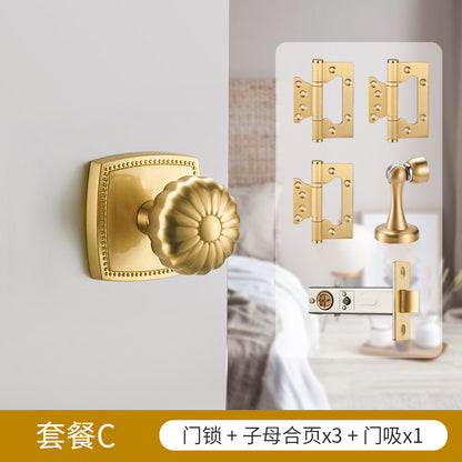 Pumpkin Door Lock Brass Gold