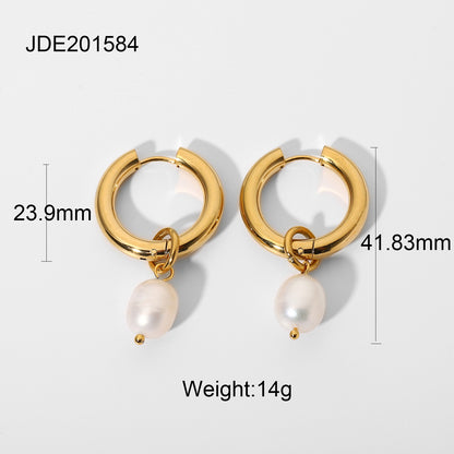 Stone pendant earrings