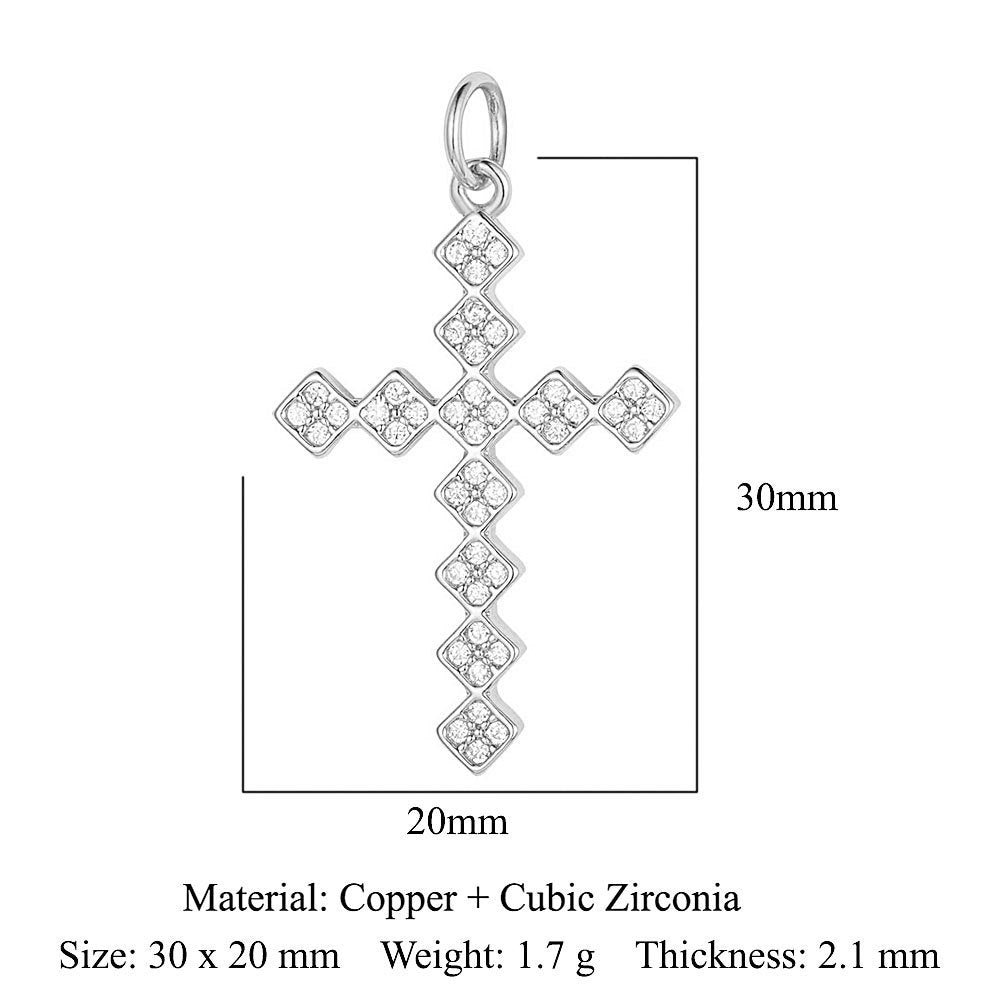 Copper Zircon Cross Virgin Necklace Pendant