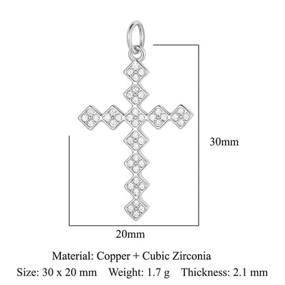 Copper Zircon Cross Virgin Necklace Pendant
